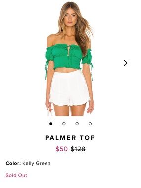 Revolve Lovers + Friends Palmer Off-Shoulder Crop Top - Kelly Green